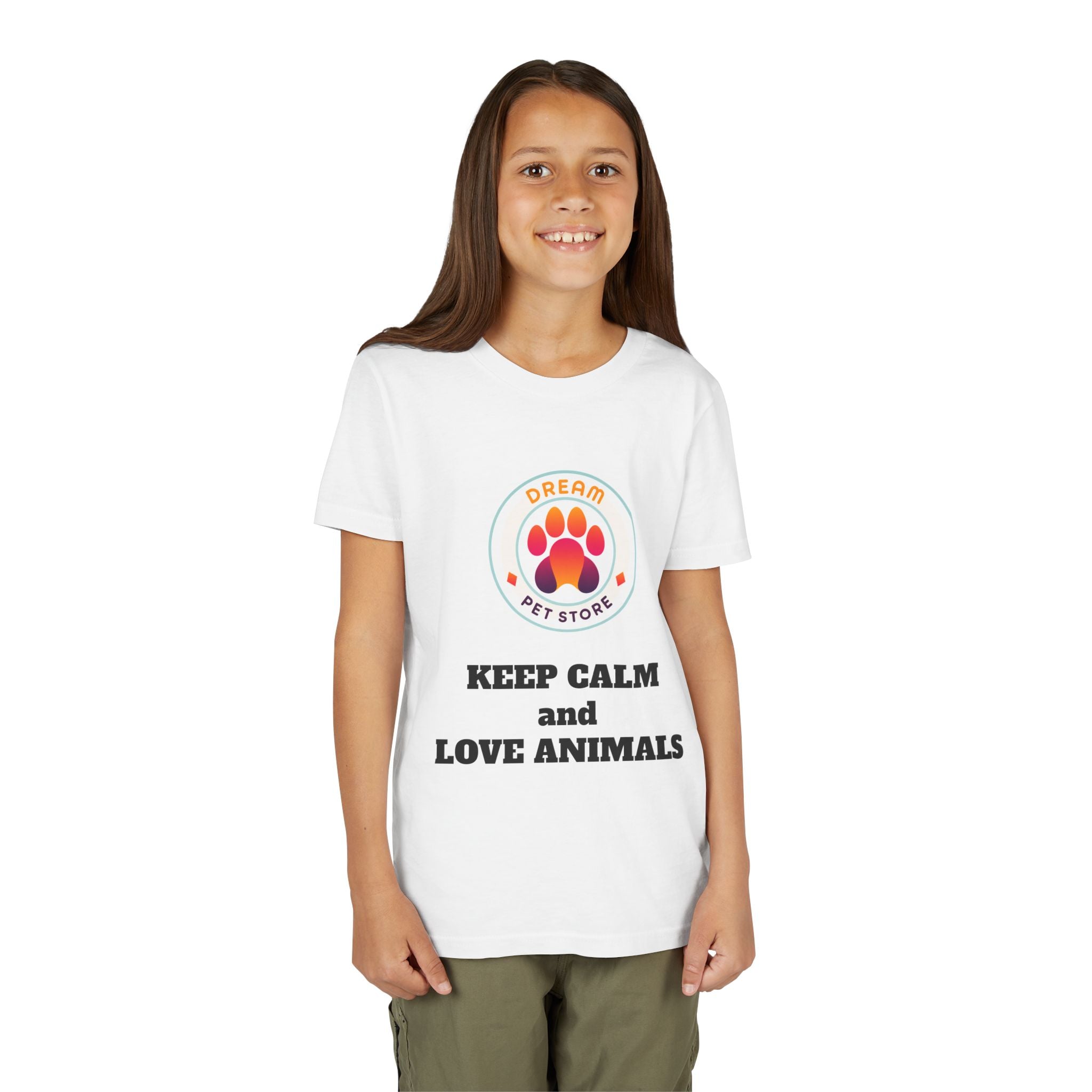 Youth Tee — Keep Calm and Love Animals