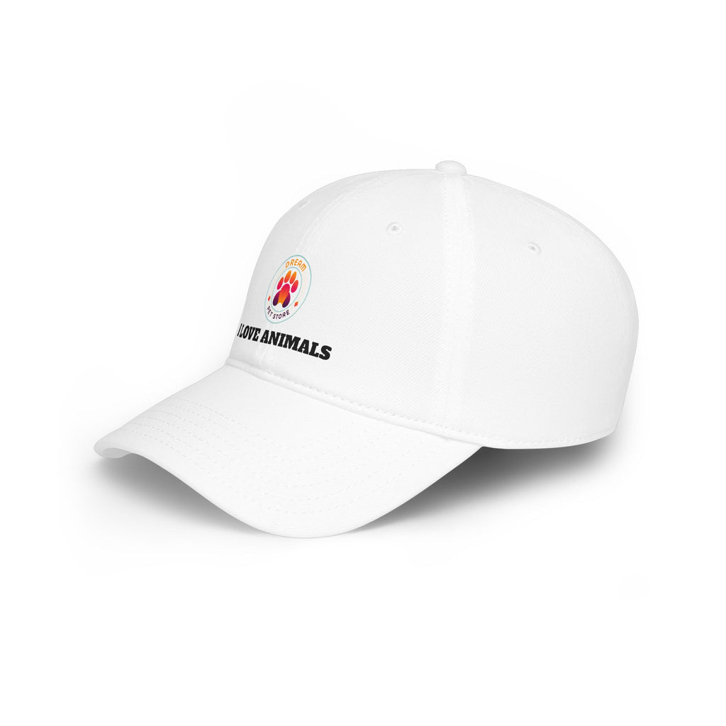 Low Profile Baseball Cap - I Love Animals